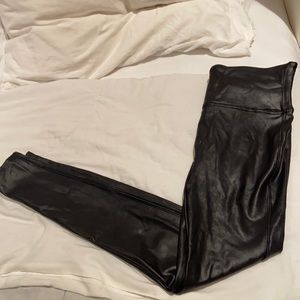 black metallic spanx leggings